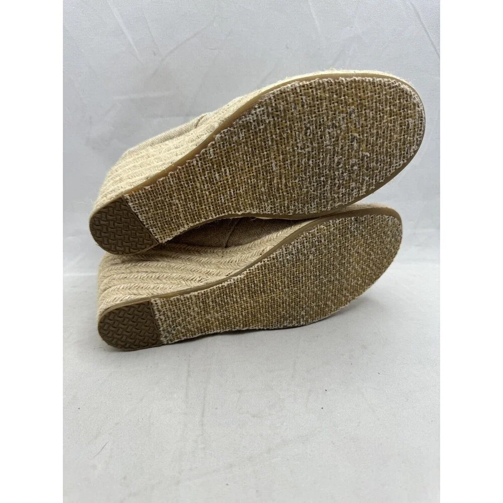 Toms Canvas Wedge Woven Rope Heel Womens size 7 300313 Lace Up Fabric